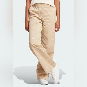 ADIDAS women’s originals all over mini crest chino pants in beige size US 4